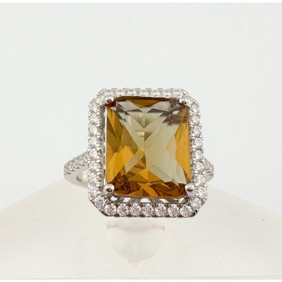 Elegant Emerald Cut Lab Created Sultanite Ring - Beautiful Detailing!  Size 7 - Picture 1 of 16